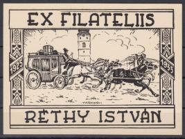 1935 "Ex Filateliis" Réthy István fametszet (jelzett)