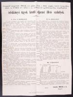1861, Plakát Csongrád megyei telekkönyvi ügyekről; 1943 Hatósági bizonyítvány illetékbélyegekkel; 19...