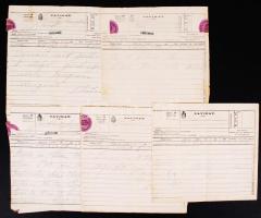 1894 Kézzel kitöltött távirati jelentések a Duna vízállásáról (8 db).