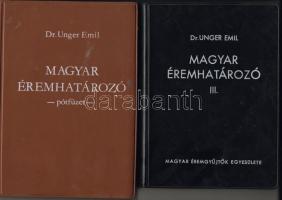 Dr. Unger Emil: A magyar éremhatározó I,II,III + pótfüzet 1974-85