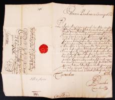 1746 Latin nyelvű levél egészt viaszpecséttel gróf Pálffy János (1664-1751)nádor aláírásával.