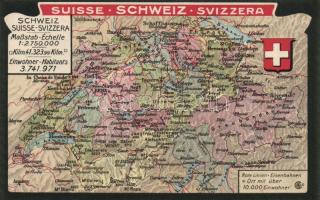 Switzerland, railroad map