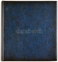 Kék színű gyűrűs Lindner éremtartó album 5db különféle beosztású lappal és elválasztó lapokkal újsze...