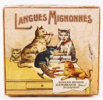 cca 1910 Gerbeaud macskanyelv desszert papírdoboz / Chocholate box