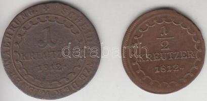 1812S 1/2Kr Cu + 1Kr Cu T:2,2-,3