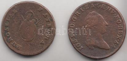 1763. Rézdénár "Mária Terézia" + 1790S 1Kr Cu T:2-,3