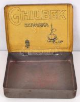 cca 1920 Ghiubek szivarka festett fém cigarettás doboz / Metal cigarette box