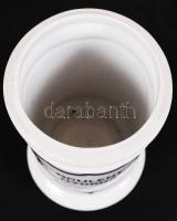 Zsolnay patikai tároló fedő nélkül, jelzett, matricás, m:15 cm