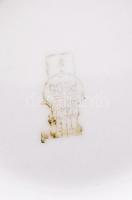 Zsolnay patikai tároló fedő nélkül, jelzett, matricás, m:15 cm