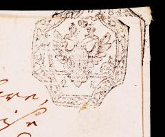 1779 Dorpat (Tartu, Észtország), Német nyelvű vízjeles okirat, laponként 2 kopekes litván szignettáv...