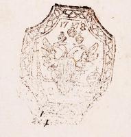 1778 2 kopekes litván szignettás űrlap vazjellel