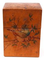 Festett fa kártya tartó doboz / card holder box