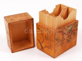 Festett fa kártya tartó doboz / card holder box