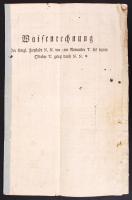 1792 Frenstadt, Német nyelvű elszámolási jegyzék vízjeles papíron, 12 oldal.