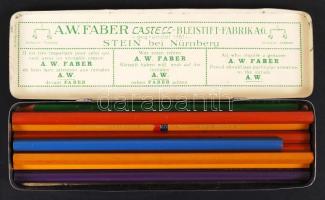 Faber-Castell ceruzakészlet 9 db vegyes ceruzával eredeti fém dobozban
