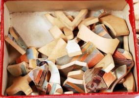cca 1930 Lombfűrész puzzle 3 doboz játék különféle témákkal / Jigsaw puzzle 3 box of toys