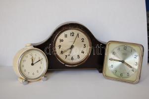 3db klf. ébresztőóra 1950-60-as évekből,magyar ill. DDR gyártmány, részben javítandó
