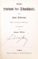 Jean Dufresne: Lehrbuch des Schachspiels. Leipzig 1910. Philipp Reclam. Német nyelvű sakk könyv