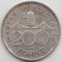 1992. 200Ft Ag "MNB" T:2 Adamo F13