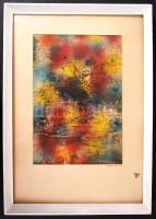 Kelemen Pál (1942-1999): Arcok. Olaj, papír, jelzett, üvegezett keretben, 32×21 cm