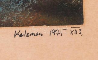 Kelemen Pál (1942-1999): Arcok. Olaj, papír, jelzett, üvegezett keretben, 32×21 cm