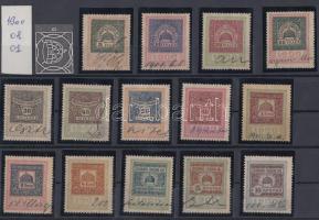 1900 Értékpapír- forgalmi adó illeték sor 14 db