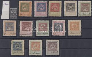 1900 Értékpapír- forgalmi adó illeték sor 13 db