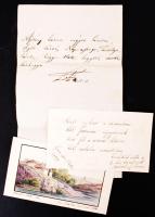 cca 1840-1860 "Emlékkönyv" Közel 80 különböző nagyrészt magyar nyelvű, kézzel írt és rajzo...