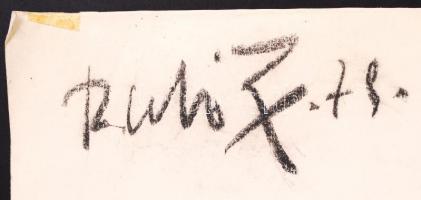 Szabó Zoltán (1929-): Férfi portré. Szén, karton, jelzett, kis szakadás az alján, 90×65 cm