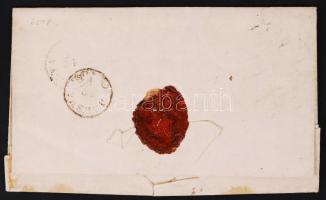 1865 Rozsnyó, Rozsnyóról Jolsvára küldött levélboríték a Rozsnyói Evangélikus Iskola viaszpecsétjéve...