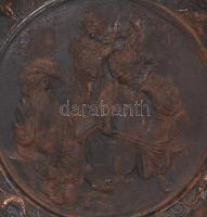 XIX. sz. második fele: Öntöttvas fali dísztál cigányzenészeket ábrázoló jelenettel / Cast iron plate...