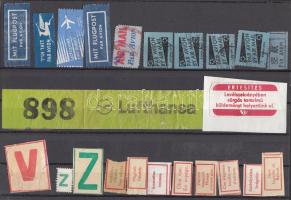 23 db vegyes postai kezelési ragjegy