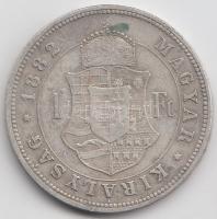 1882KB 1Ft Ag "Barokk címer" T:2-,3