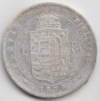 1876KB 1Ft Ag "Középcímer" T:2-,3