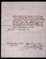 1763 Latin nyelvű boríték és hozzá tartozó levél Babatics Józsefnek Bogács Ádámtól, boríték hátoldal...