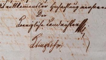 1816 Levél Győrbe (Raab) 3 koronás szignettás papíron