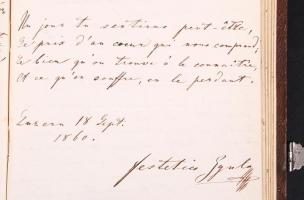 1856 Festetics Gyula gróf saját kézzel írt irodalmi naplója, 200 oldal francia, német és magyar nyel...