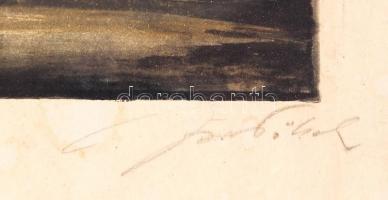 Olvashatatlan jelzéssel: Karlskirche. Színezett litográfia, papír, üvegezett keretben 24×17 cm