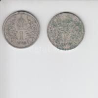 Ausztria 1893. 1K Ag (2x) T:2-,3 Austria 1893. 1 Corona Ag (2x) C:VF,F