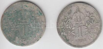 Ausztria 1895. 1K Ag (2x) T:2-,3 Austria 1895. 1 Corona Ag (2x) C:VF,F