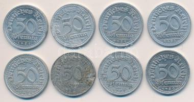 Német Birodalom/Weimari Köztársaság 1920-1922. 50Pf Al (8x) T:2,2- Germany/Weimar Republic 1920-1922. 50 Pfennig Al (8x) C:XF,VF Krause KM#27