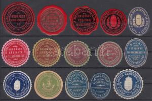 Budapest Takarékpénztár Egyesület + Hitelbank + Országos Hitelkeret 16 db klf pecsétbélyeg