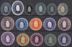 Pesti Magyar Kereskedelmi Bank 16 db klf pecsétbélyeg