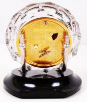 Retró szovjet Majak asztali óra, üveg, fém, műanyag, m:19 cm