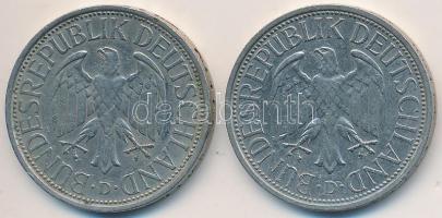 Németország 1972-1974D 1M (2x) T:2
Germany 1972-1974D 1 Mark (2x) C:XF
Krause KM#110