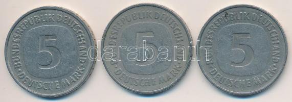 Németország 1975F 5M (2x) + 1981F 5M T:2- Germany 1975F Mark (2x) + 1981F 5M C:VF Krause KM#140.1