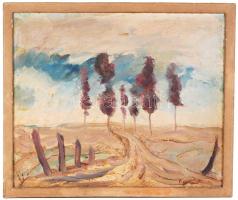 Balás Attila, Sipeki (1906-1976): Faluszél. Olaj, vászon. Jelzett 80x100 cm keretben