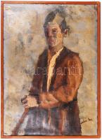 Balás Attila, Sipeki (1906-1976): Kaszáló; Olaj, vászon. Jelzett 80x100 cm keretben