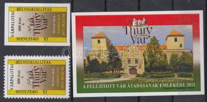 2011 IX. Országos Várpalotai Bélyegkiállítás kisív + fogazott és vágott levélzáró