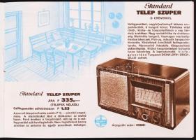 1941 Standard típusú rádiók képes prospektusa.
